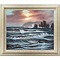 'Velvet Sea' Hand-painted Oil on Canvas Art