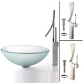 Kraus Frosted Glass Vessel Sink/ Millennium Bathroom Faucet