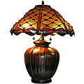 Tiffany-style Ceramic Base Jewel Lamp