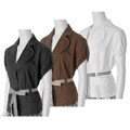 CG Sport Women's Plus Size Short-sleeve Belted Blazer