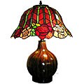 Tiffany-style Ceramic Base Flower Lamp