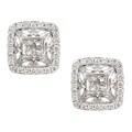 14k White Gold 7/8ct TDW Diamond Framed Earrings (K, SI)