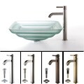 Kraus Oceania Frosted Glass Vessel Sink and Ramus Bathroom Faucet
