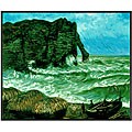 Claude Monet 'Rough Sea at Etretat' Oil Canvas Art