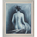 'Seated Blue Nude' Canvas Art