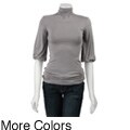 Gen X Women's Puff Sleeve Mock Turtleneck Top