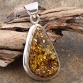 Sterling Silver Honey Baltic Amber Pendant (Poland)