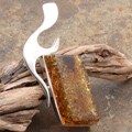 Sterling Silver Honey Baltic Amber Pendant (Poland)