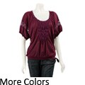 Sam & Max Women's Puff-sleeve Embroidered Blouse