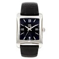 ESQ Men's Steel Case Black Leather Strap Watch