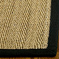 Diamonds Natural Fiber Seagrass Black Rug (4' x 6')