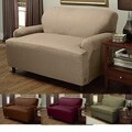 Stretch Microsuede 1-piece T-cushion Loveseat Slipcover