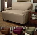 Stretch Microsuede 1-piece T-cushion Sofa Slipcover