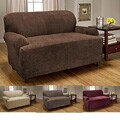 Stretch Diamond 1-piece T-cushion Loveseat Slipcover