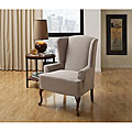 Stretch Twill 1-piece Wing Chair Slipcover