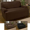 Microfiber Faux Leather T-cushion Sofa Slipcover