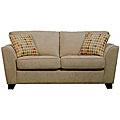 Gaff Hazelnut Velvet Microfiber Modern Sofa