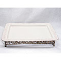 Renaissance Ivory Rectangular Platter/ Stand Set