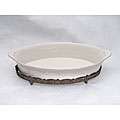 Renaissance Ivory 5-quart Oval Baker and Stand