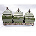 Certified International Renaissance Green 3-piece Canister Set