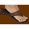 Women's Embroidered/ Sequined Brown Sandals (Indonesia)