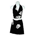 Black/ White Skull Design Halter Top/ Miniskirt Set (Indonesia)