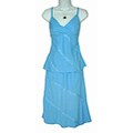 Women's Light Blue Rayon Skirt/ Top Set (Indonesia)