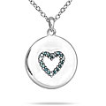 10k White Gold 1/10ct TDW Blue Diamond Heart Necklace