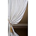 Signature Lily White Textured Silk Curtain Panel (50 in. x 120 in.)