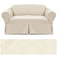 Solid Twill Ivory Sofa Slipcover