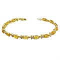 14k Yellow Gold Citrine and Diamond Bracelet