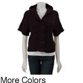Sisters Women's Kabuki-sleeve Button-front Hooded Sweater Coat