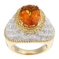 14k Gold Citrine and 1/3ct TDW Diamond Estate Ring (Size 7)