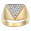 18k Gold 5/8ct TDW Diamond Triangle Estate Ring (H, VS2) (Size 8.5)
