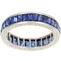 Platinum Baguette Sapphire Estate Eternity Band (Size 8.75)