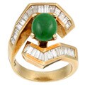 18k Gold Jade/ 2 1/5ct TDW Diamond Estate Ring (H, VS2) (Size 6)