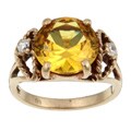 10k Yellow Gold Synthetic Yellow Sapphire Estate Ring (Size 3.5)