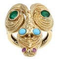 Lalaounis 18k Yellow Gold Gemstone Estate Ring (Size 4.25)