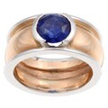 18k Pink and White Gold Sapphire Estate Ring (Size 7)