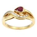 18k Yellow Gold Ruby and 1/5ct TDW Diamond Estate Ring (Size 6.5)