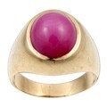 14k Yellow Gold Faux Ruby Estate Ring (Size 10.5)