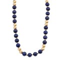 14k Yellow Gold Lapis Bead Estate Necklace