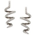 18k White Gold 7/8ct TDW Diamond Swirl Estate Earrings (K, SI2)