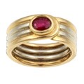 18k Yellow Gold Natural Ruby Estate Ring (Size 6.5)