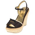 Prada Women's Black Satin Platform Sandals