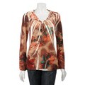 Simply Irresistible Women's Brown Floral Sublimation Print Top
