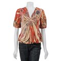 Simply Irresistible Women's Butterfly Print Crochet Back Top
