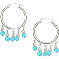 Charming Life Sterling Silver Blue Quartz/ Pearl Earrings (3-4 mm)