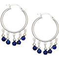 Charming Life Sterling Silver Lapis Hoop Earrings