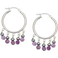 Charming Life Sterling Silver Amethyst/ Pearl Earrings (3-4 mm)